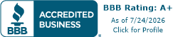 BBB Accredited Business — A+ rating